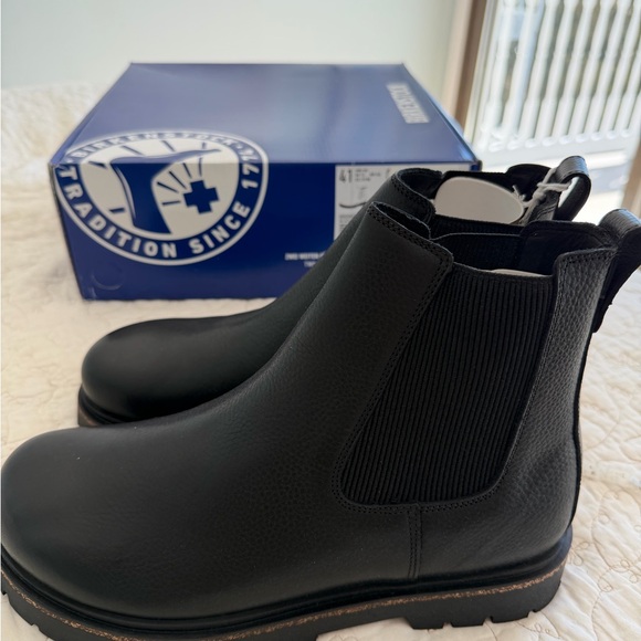 Birkenstock Black Leather Highwood Slip On Women’s Boots Size 41 - Picture 5 of 8